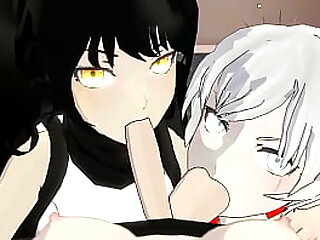 Blake and Weiss naughty blowjobs (Rwby)