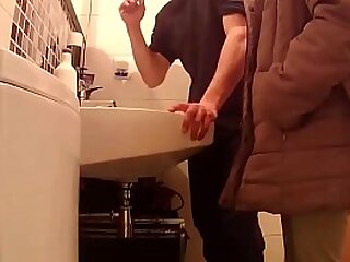 Young couple touching each other in the bathroom with happy fucking IV 70